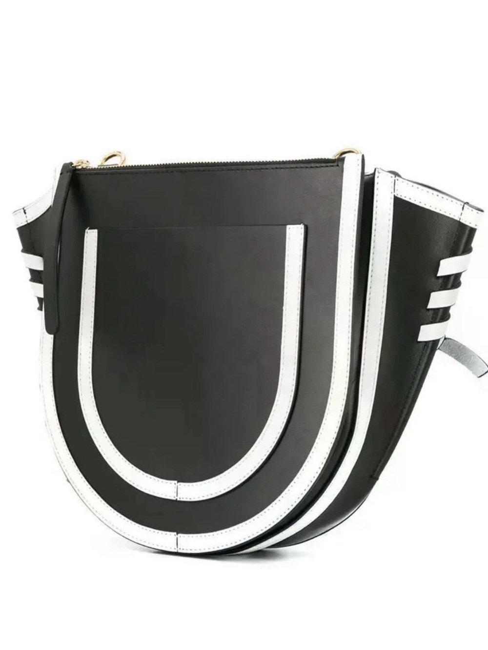 Wandler Hortensia Black with White Trim Bag